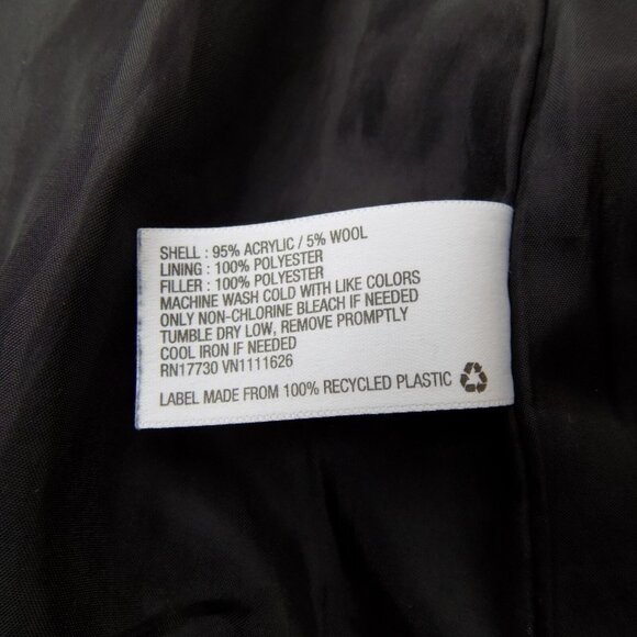 Cherokee Girls 18M Pea Coat Black White Plaid Winter Lined Zipper Dressy Casual - Picture 4 of 6